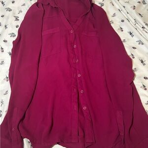 Express Pink Button Down Shirt Relaxed Fit